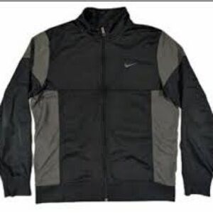 Nike Mens Full Zip Track jacket size medium in black and gray